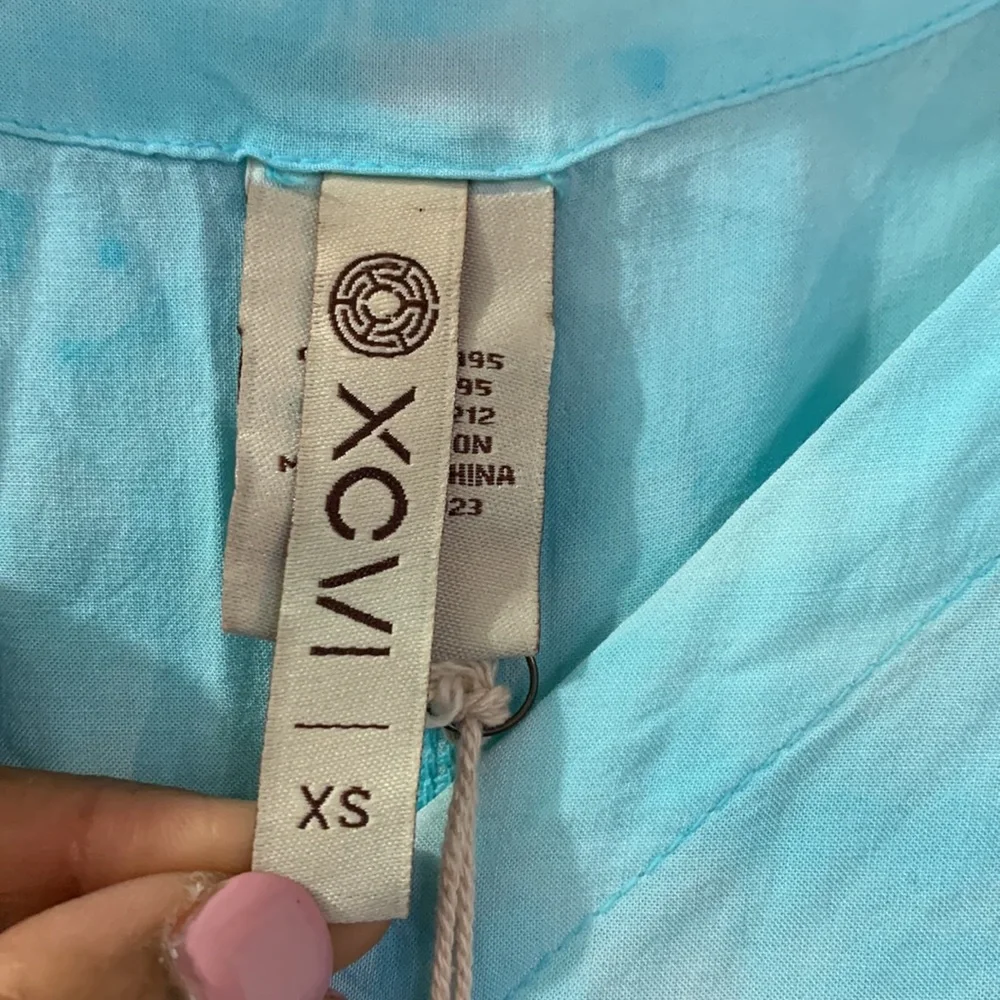 XCVI NEW Maxi Dress Ombré Blue XS Sleeveless Shark Bite Cruise Beach Vacation